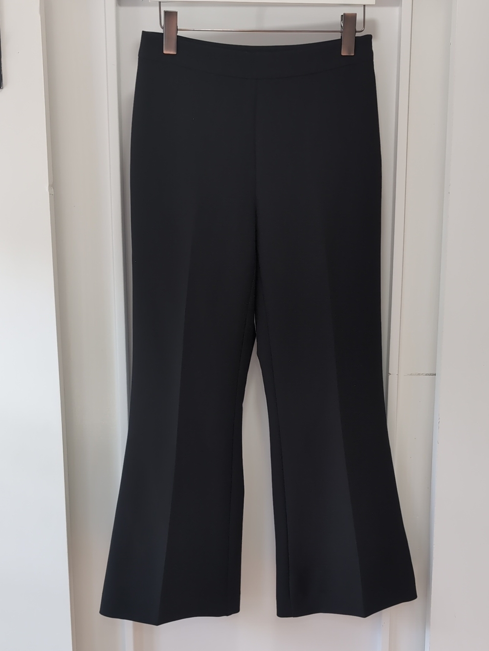 Ann Taylor Black Boot-Cut Stretch Dress Pants Side Zip Size 2